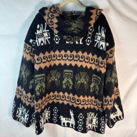 Incas Arts Women’s 100% Wool Hand Knit Sweater Artisan Handmade Artistic Print - Picture 8 of 16
